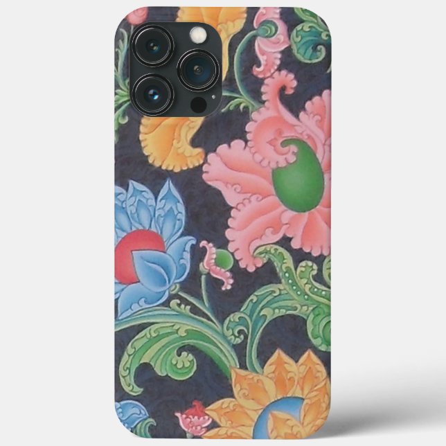 Fleurs iPhone 13 Pro Max Coque (Verso)