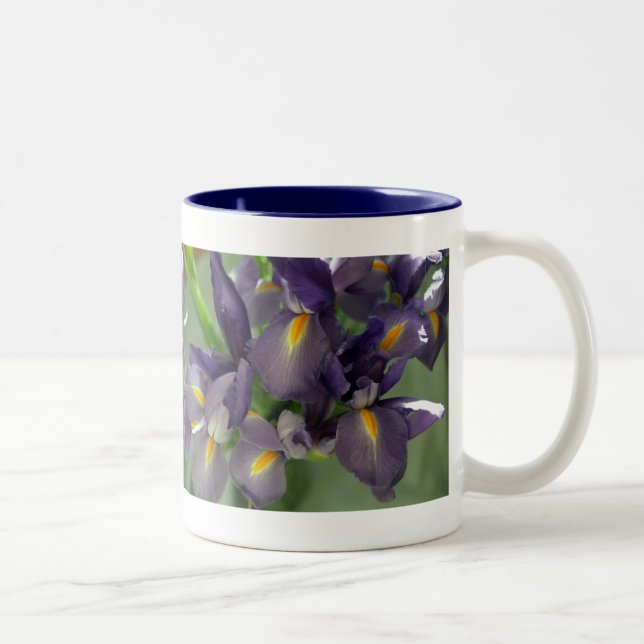 Fleurs Iris Violettes Photo Art Café Mugs (Droit)