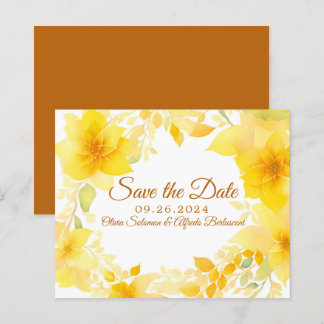Fleurs jaunes aquarelle boho moderne enregistrer l