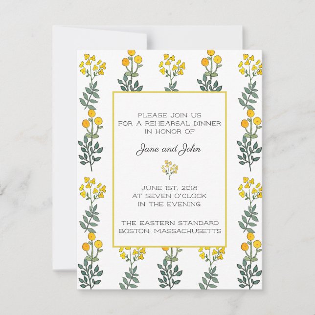 Fleurs jaunes avec invitation de répétition à la m (Devant)