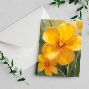 Fleurs Jaunes Carte de Peinture Aquarelle de Print