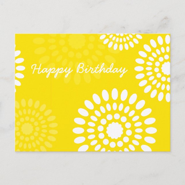 Fleurs jaunes d'été Anniversaire Carte postale (Devant)