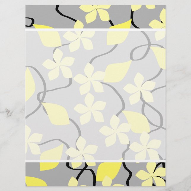 Fleurs jaunes et gris. Modèle floral. (Devant)