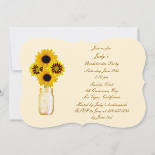 Fleurs Jaunes Mason Jar Invitation du Bachelorette