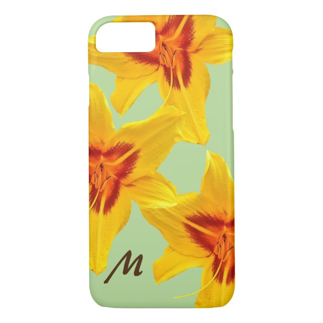 Fleurs jaunes Monogramme Art iPhone / coque ipad (Dos)