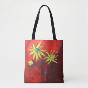 Fleurs Jaunes Sac fourre-tout Tout-Sur-Imprimé Per