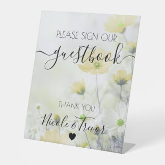 Fleurs Jaunes Signent Notre Livre D'or Panneau De