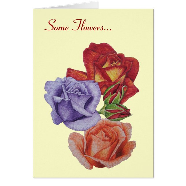 fleurs jolies roses rouges et bourgeons pour maman (Devant)