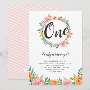 Fleurs joyeuses Invitation Anniversaire