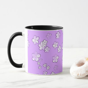 Fleurs joyeuses - Lavande - Mug de café mignonne