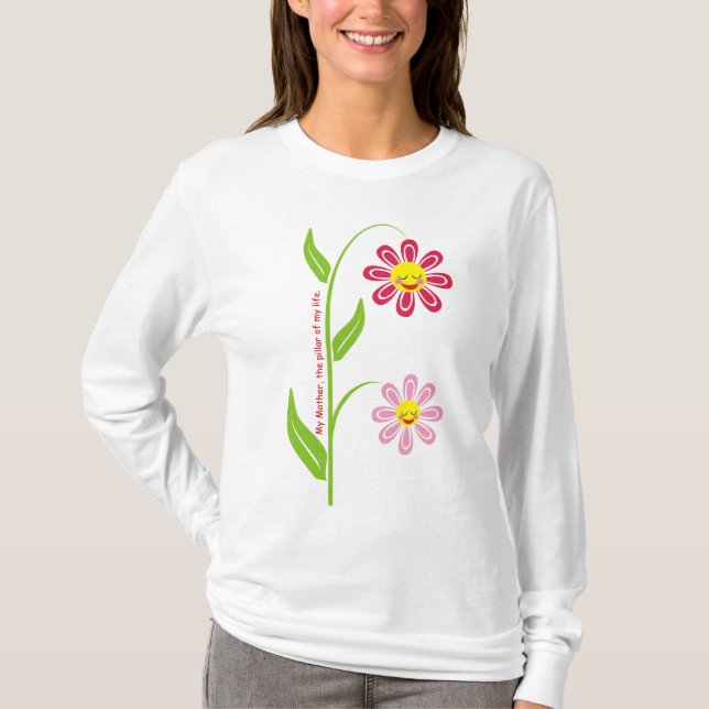 Fleurs joyeuses T-shirt personnalisé Fête des Mère (Devant)