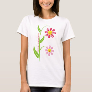 Fleurs joyeuses T-shirt personnalisé Fête des Mère