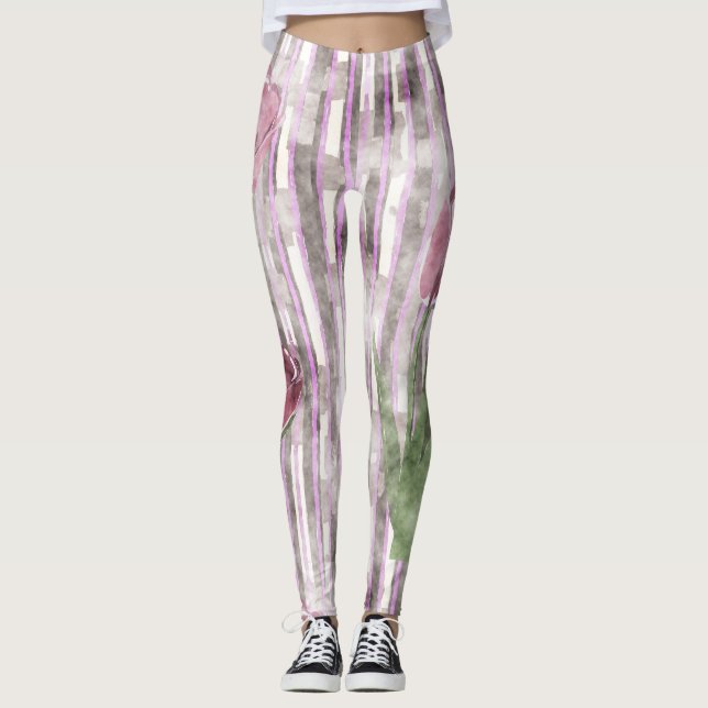 Fleurs Leggings féminins (Devant)
