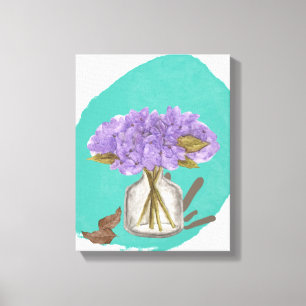 fleurs lilas - art mural floral - 11x14 pouces