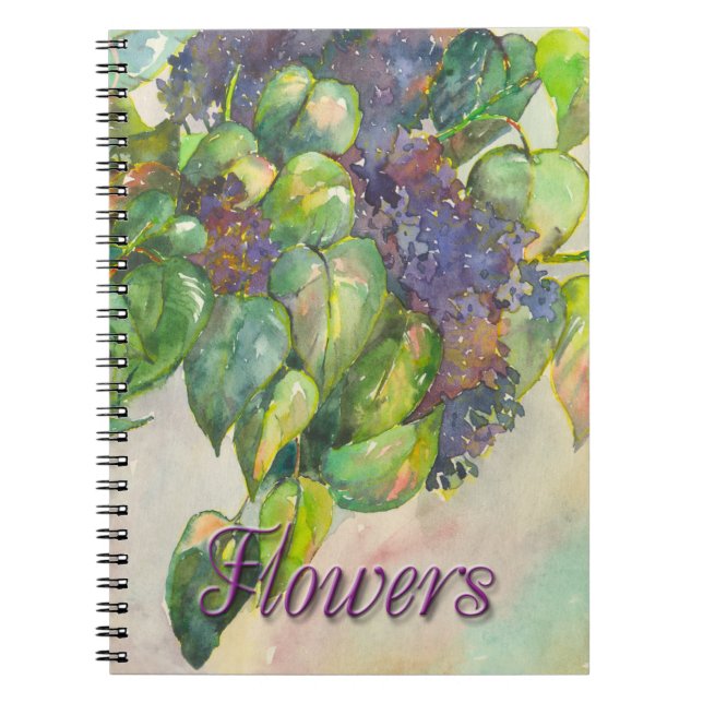 fleurs lilas Carnet photo spirale (Devant)