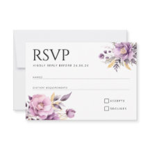 Fleurs lilas élégantes mariages RSVP