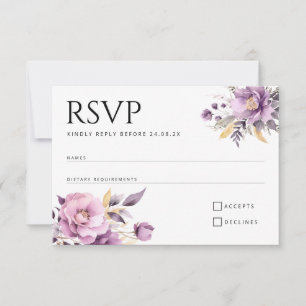 Fleurs lilas élégantes mariages RSVP
