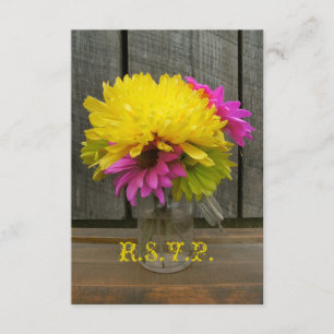 Fleurs lumineuses et Barnwood épousant RSVP