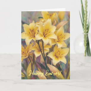 Fleurs Lys Jaunes Foi Carte Pâques