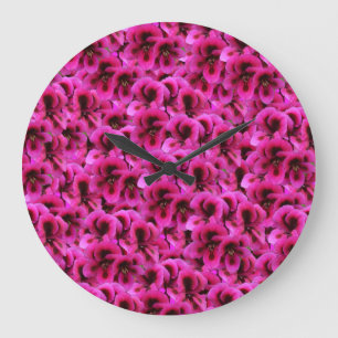 Fleurs Magenta Géranium, Grande horloge murale