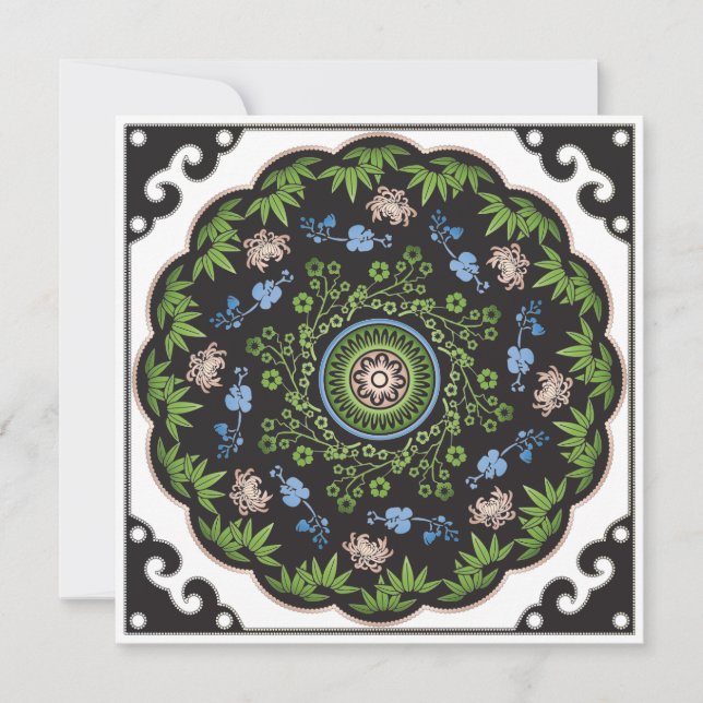 Fleurs Mah Jongg/Carte Plat Un Point (Devant)