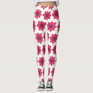 Fleurs Mandala Roses Leggings Personnalisés