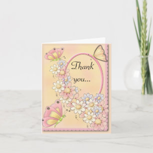 Fleurs marguerites et papillons Merci