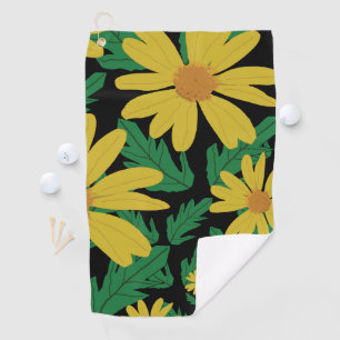 Fleurs marguerites jaunes avec serviette de golf f
