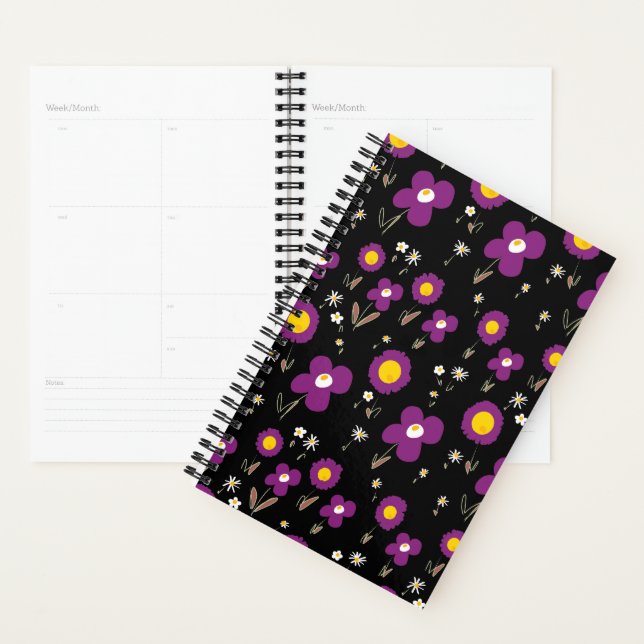 Fleurs marguerites violet jaune Brown noir (Devant avec enveloppe)