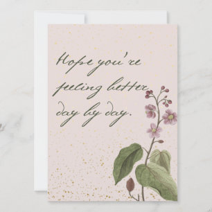 Fleurs mauves et roses douces avec message