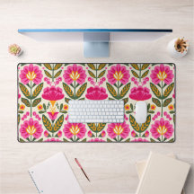 Fleurs mexicaines rétro floral rose fuchsia