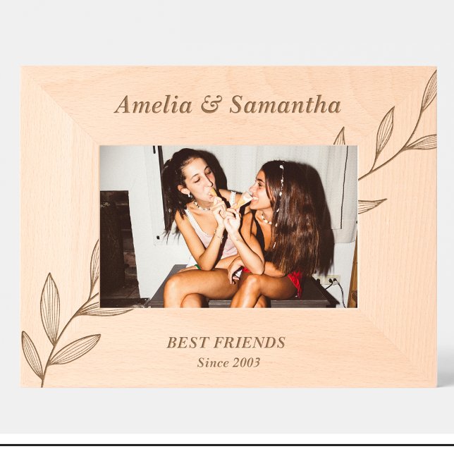 Fleurs mignonnes Amis Cadre personnalisé en bois (Créateur téléchargé)