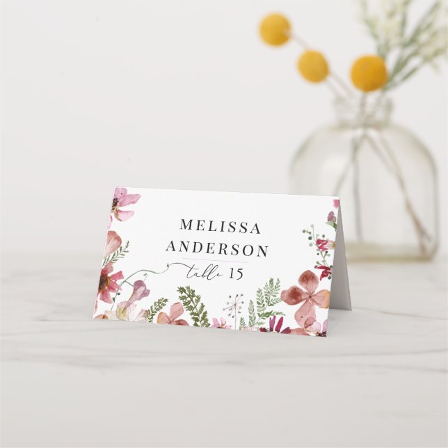 Fleurs mignonnes Cartes de Mariage rustique (Devant)