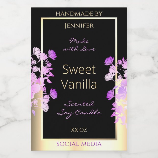 Fleurs mignonnes Emballage de produits Étiquettes  (Étiquettes simples)