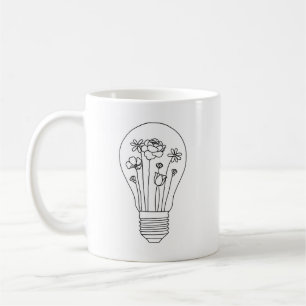 Fleurs mignonnes en ampoule légère Mug de café