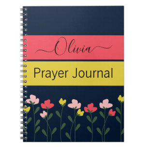 Fleurs modernes Marine Blue Prayer Journal