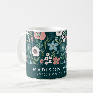Fleurs modernes minimes café Mug