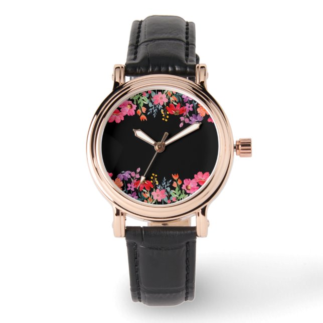 Fleurs Montre femme / Cadeau pour elle (Recto)