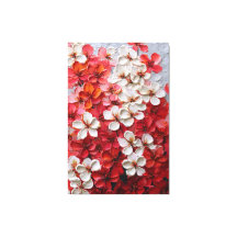 Fleurs multicolores en impasto sur toile