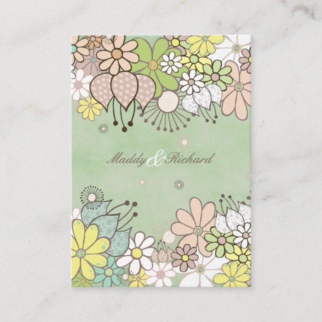 Fleurs neutres Mariage RSVP do-it-yourself Cartes  (Devant)