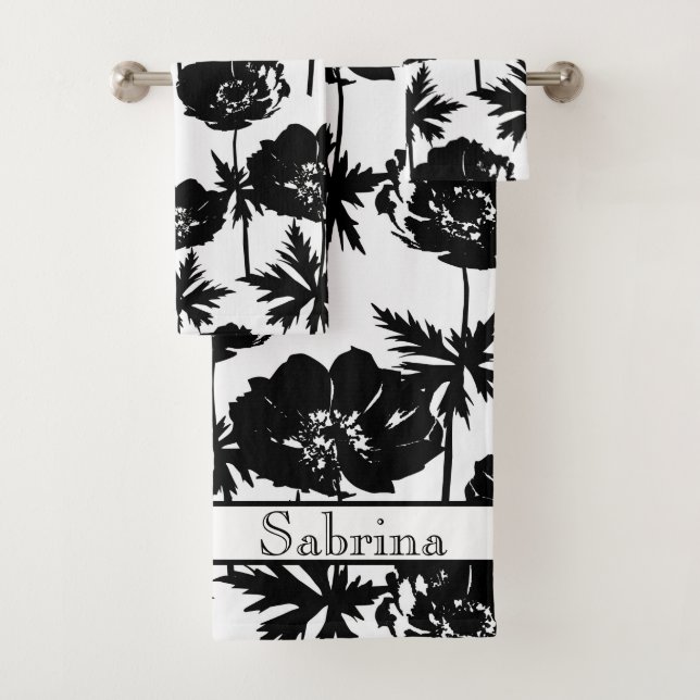 Fleurs noires, blanc, Monochrome (En situation)