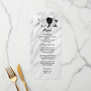 fleurs noires et blanches belle carte mariage