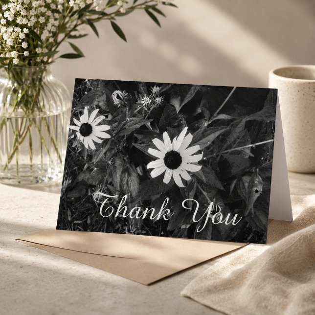 Fleurs noires et blanches Merci (Créateur téléchargé)