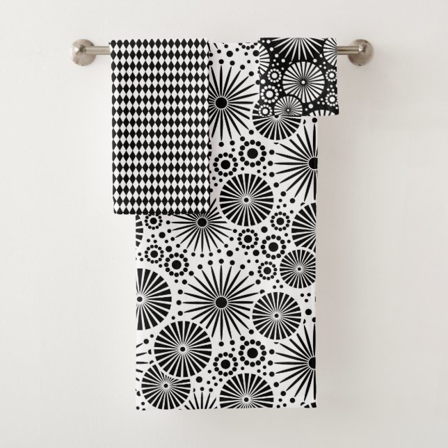 Fleurs noires et blanches modernes Éclatement d'ét (En situation)