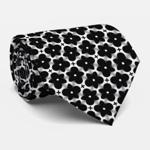 Fleurs noires gothiques et cravate blanche
