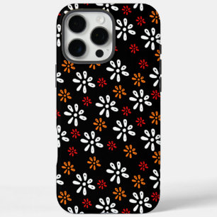 Fleurs noires Motif iPhone 16 Pro Max Coque
