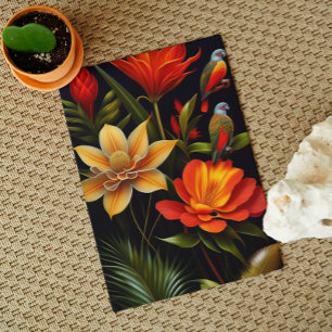 Fleurs & Oiseaux Tropicaux Carte de Vœux Moderne