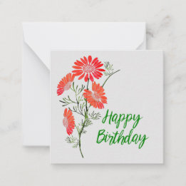 Fleurs orange Carte de voeux Anniversaire Note