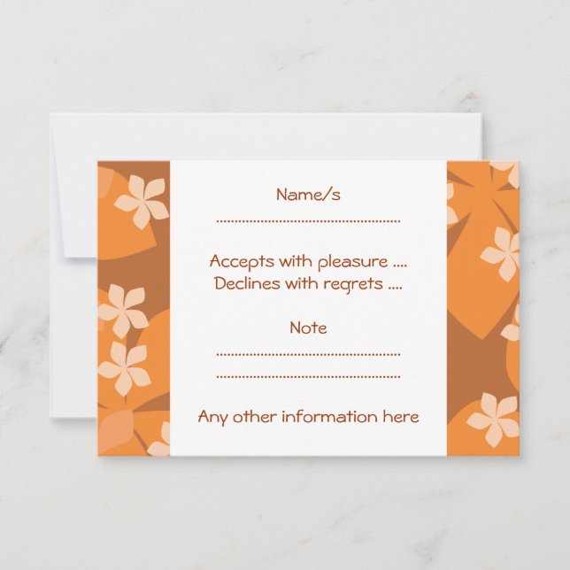 Fleurs orange. Modèle floral rétro. (Devant)