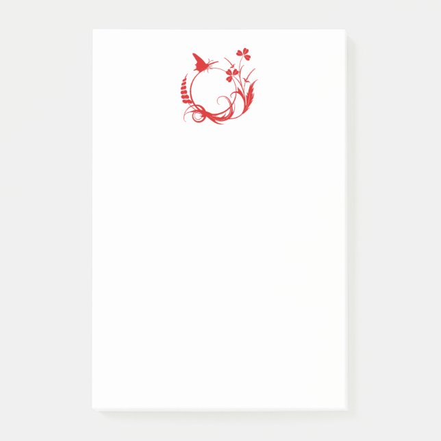 Fleurs papillon Circle Post-It Notes (Devant)